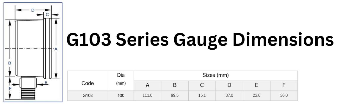 G103 Series Gauge Dimensions